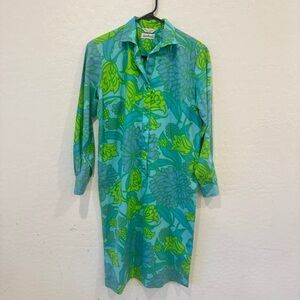 Vintage Lady Bayard Dress Womens 9/10 Floral Resortwear Hippie Psychedelic